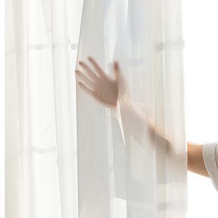 纱帘透光不透人客厅阳台白纱窗帘卧室飘窗白色窗纱隔断2024新款沙