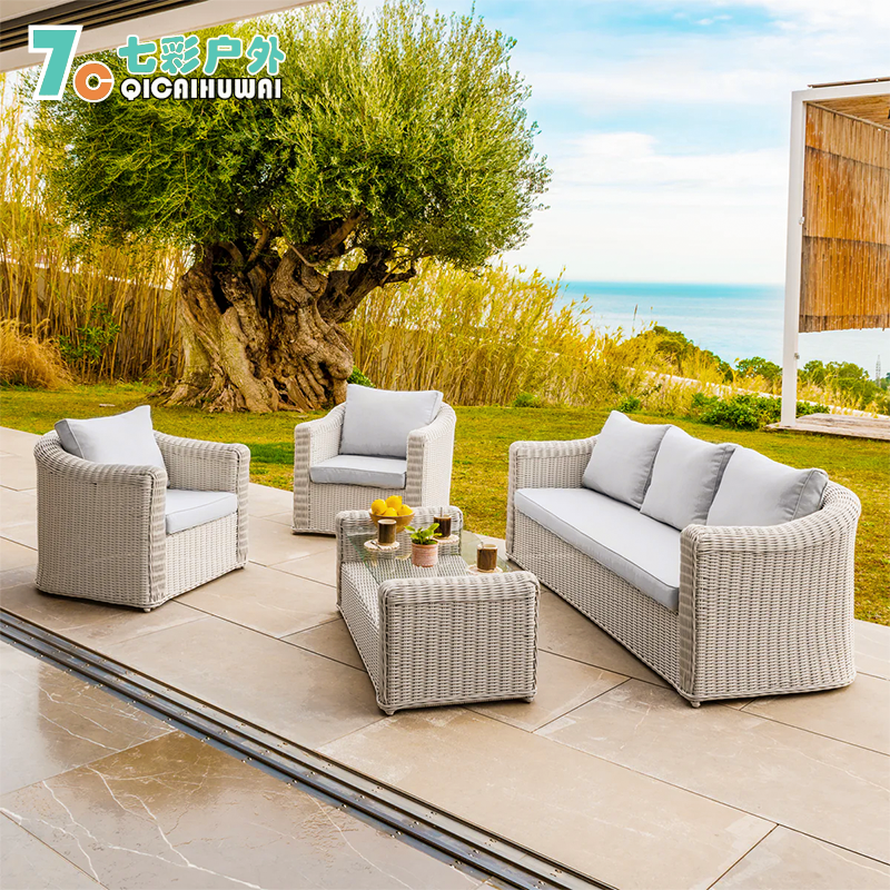 户外藤编沙发庭院酒店阳台花园样板房露天休闲茶几室外家具组合,住宅家具,户外沙发,淘宝优惠券,粉丝福利购,淘宝优惠卷