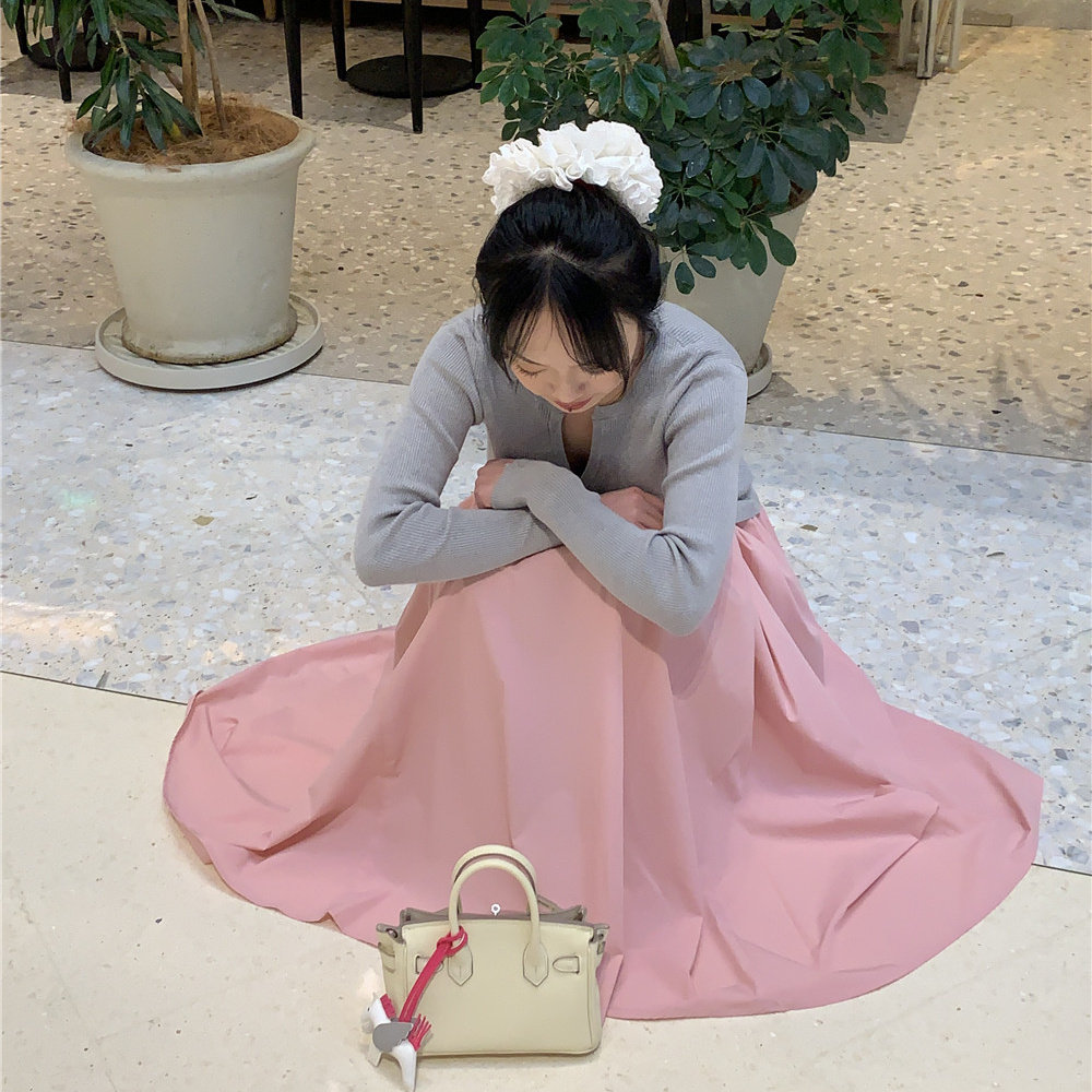 Chestnut 3.6 20：00温柔风显瘦半身裙秋季气质A字遮肉肉