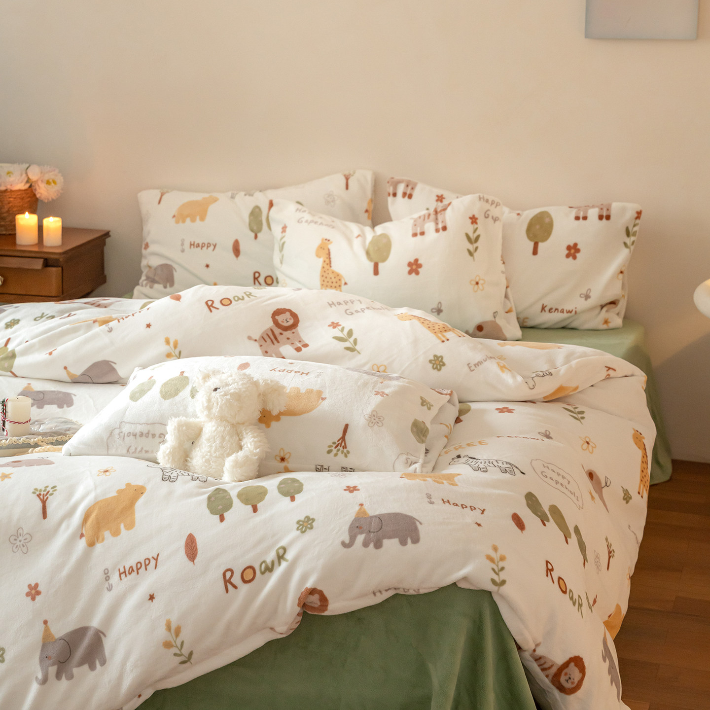 可爱动物园加厚冬季牛奶绒单独被套1.5/2.0m单双人被罩小清新卡通,床上用品,被套,淘宝优惠券,粉丝福利购,淘宝优惠卷