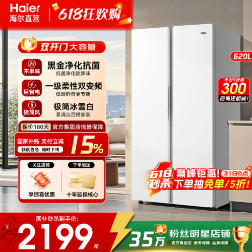 【惊喜特惠】海尔冰箱620L升双门
