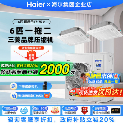 海尔中央空调一拖二天花机6匹