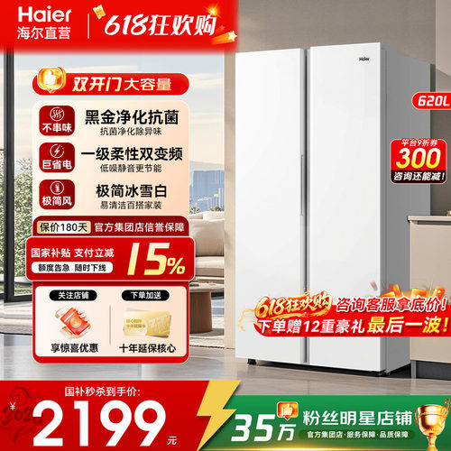 【惊喜特惠】海尔冰箱620L升双门