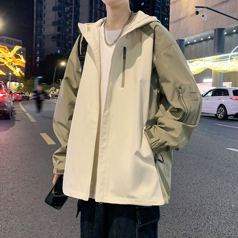 男士外套春秋季2025新款潮牌痞帅防水薄款夹克工装男生青少年衣服