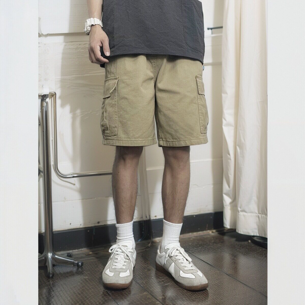 Mmel 工装短裤男日系复古Cityboy夏季新款宽松百搭潮牌五分裤休闲