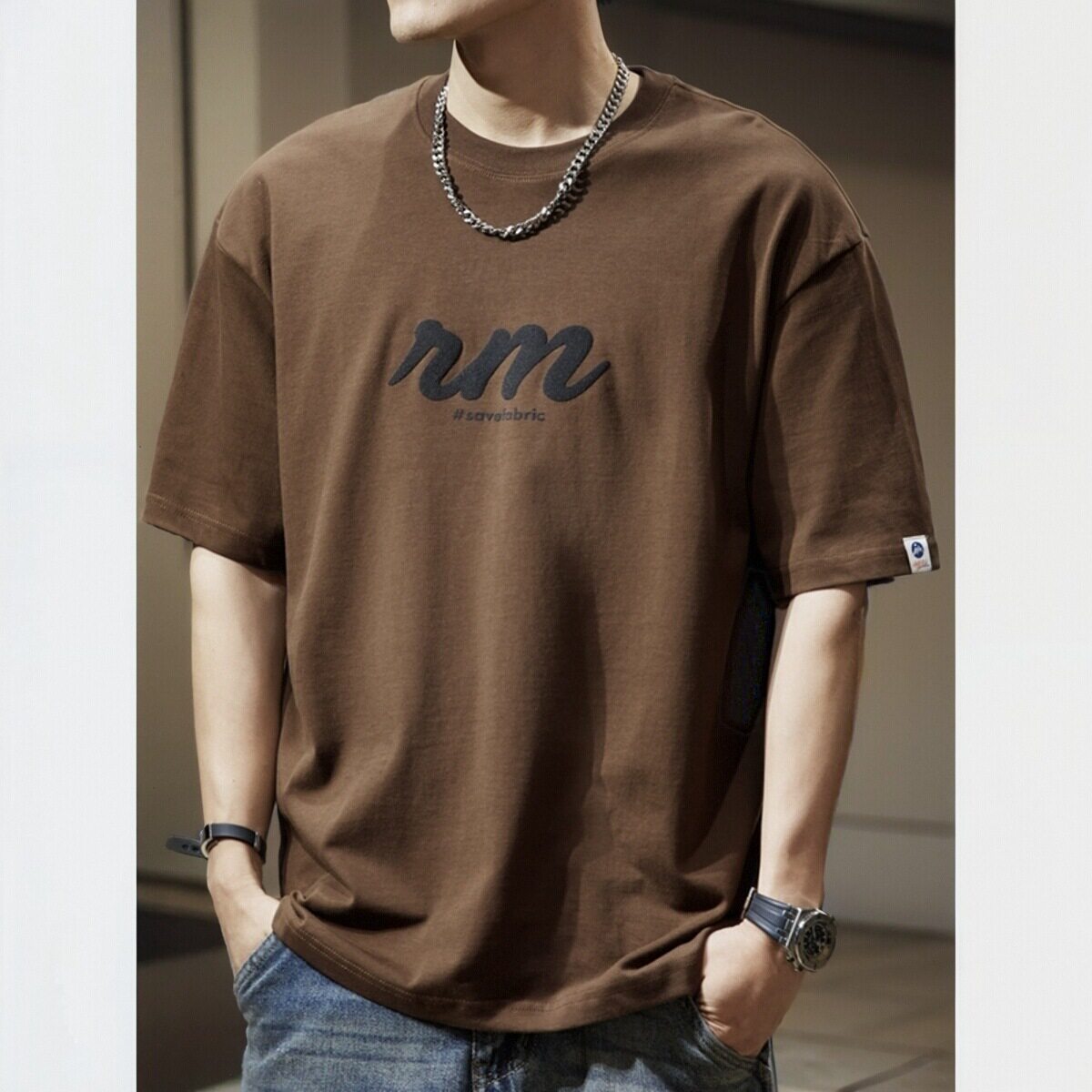 美式重磅印花男士短袖t恤夏季宽松大码半袖纯棉oversize潮牌体恤