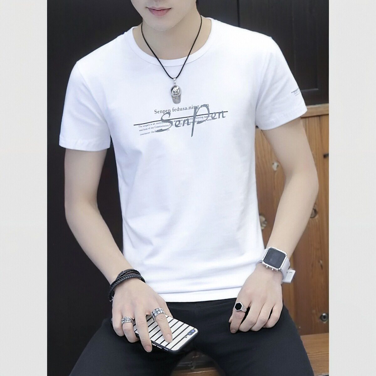 t恤男士短袖2025新款男装冰丝夏季上衣服夏装体恤衫纯棉薄款半袖