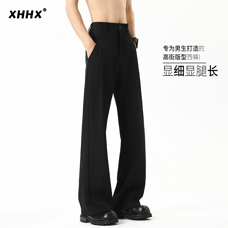 黑色弯刀西裤男夏季薄款
