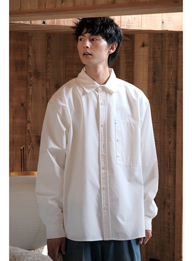 自制 秋季免烫不易皱cityboy宽松百搭日系复古长袖白衬衫男女潮