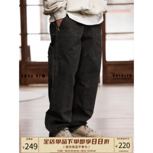 直筒休闲长裤 男士 无信仰 裤 NOFAITH宽松B01复古多口袋双膝伐木工装