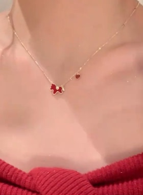 红色滴油马上有钱项链女