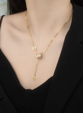 水晶镀金女小蛮腰项链