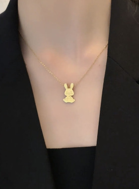 设计感灵动小兔子项链女