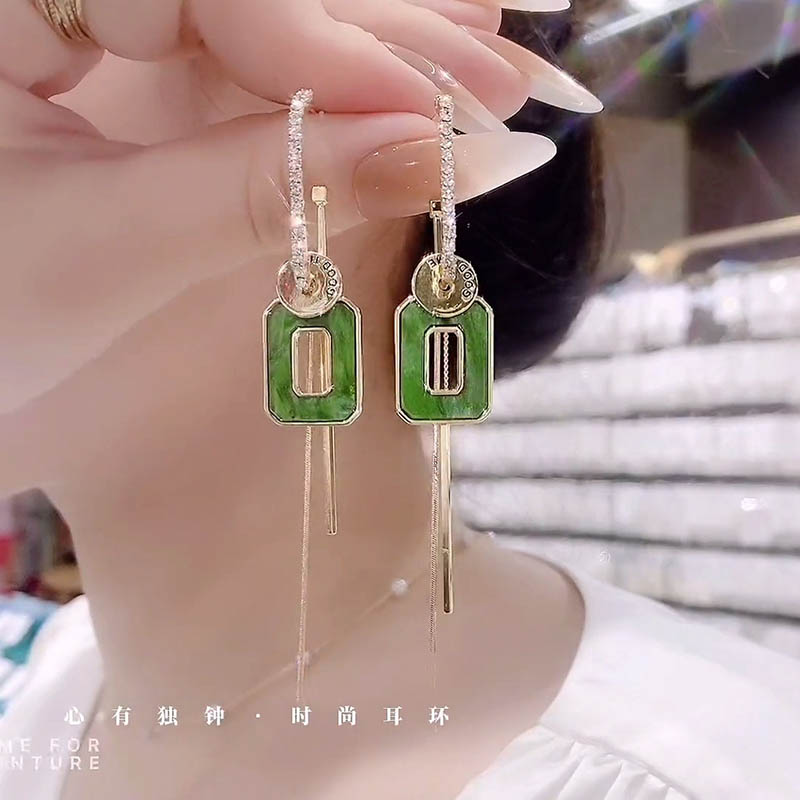 韩国东大门耳环s925方块潮流时尚