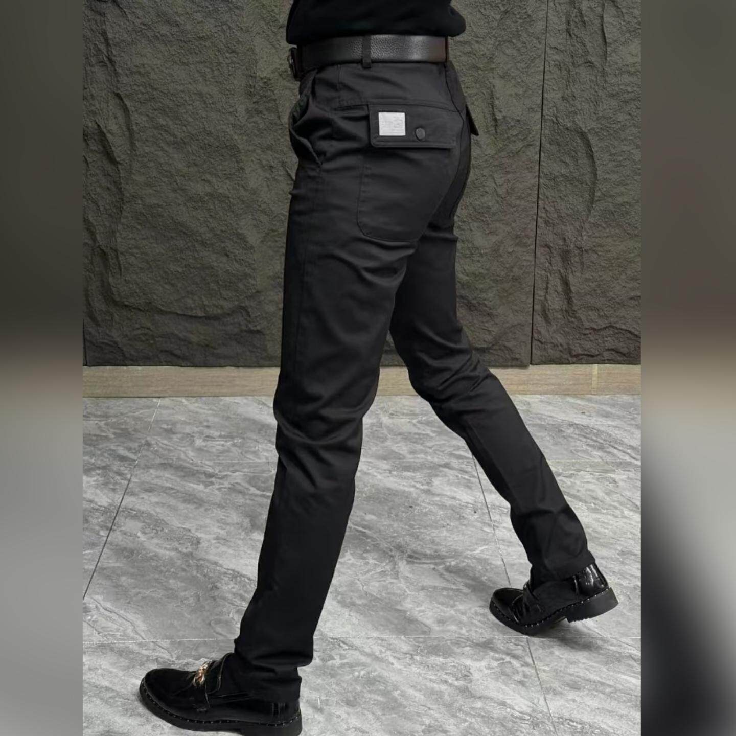 2211休闲男士修身春季新款款纯色商务西裤高档百搭小脚直筒长裤潮