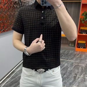 【现货】2021高端男士烫钻高品质短袖T恤百搭款轻熟风休闲款上衣