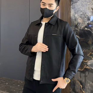 皮衣外套新款 27206潮流男士 时尚 高品质纯色春季 百搭 爆款 现货
