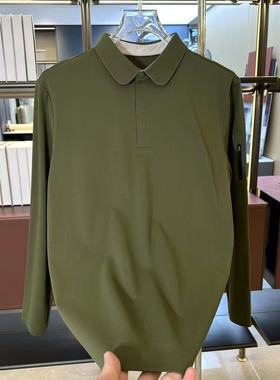 【现货】YF23男士秋季新款POLO衫商务休闲简约款长袖纯色翻领百搭