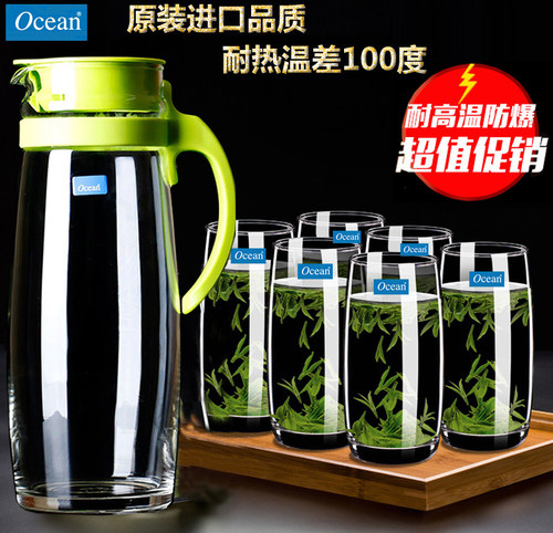 玻璃材质欧式彩色盖子热水壶