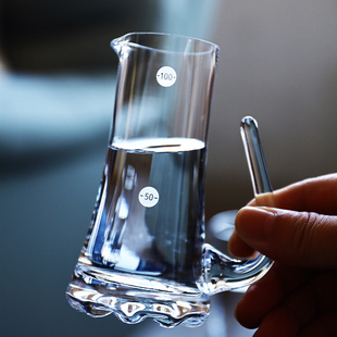 珠点带刻度红酒醒酒器白酒分酒器公道杯有柄酒瓶量酒杯壶中式酒盅