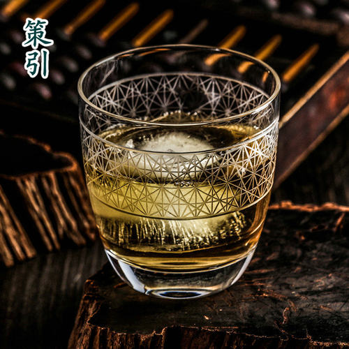 策引日式水晶圆冰球冰球杯rock杯
