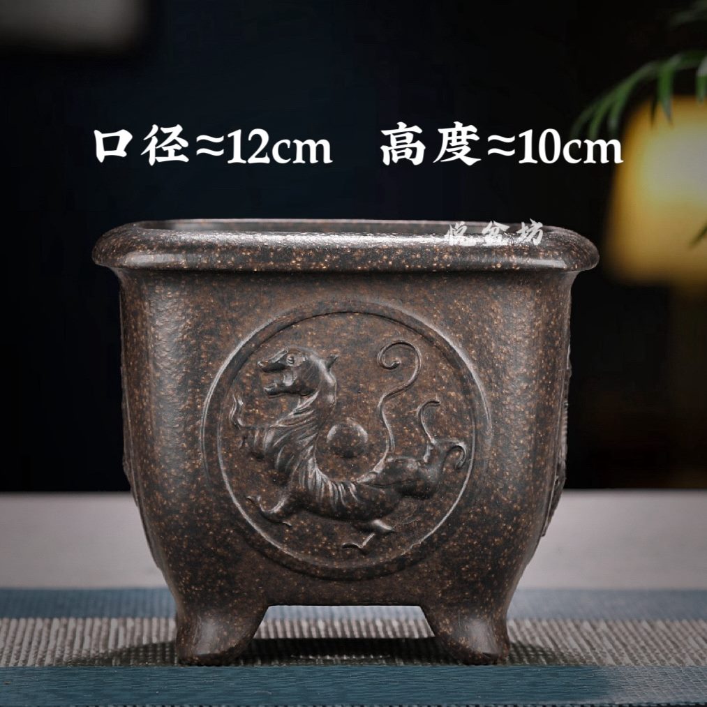 云雀陶瓷黄杨竹小盆景绿植盆梅小君子兰盆紫砂花盆盆多肉菖蒲高端
