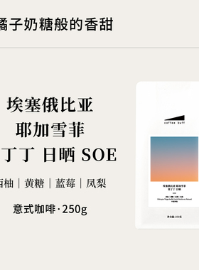 CoffeeBuff2025日晒果丁丁SOE耶加雪菲单一产地意式精品咖啡豆E09
