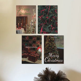 饰画氛围拍照背景 ins卧室宿舍装 Merry Christmas圣诞节海报韩式