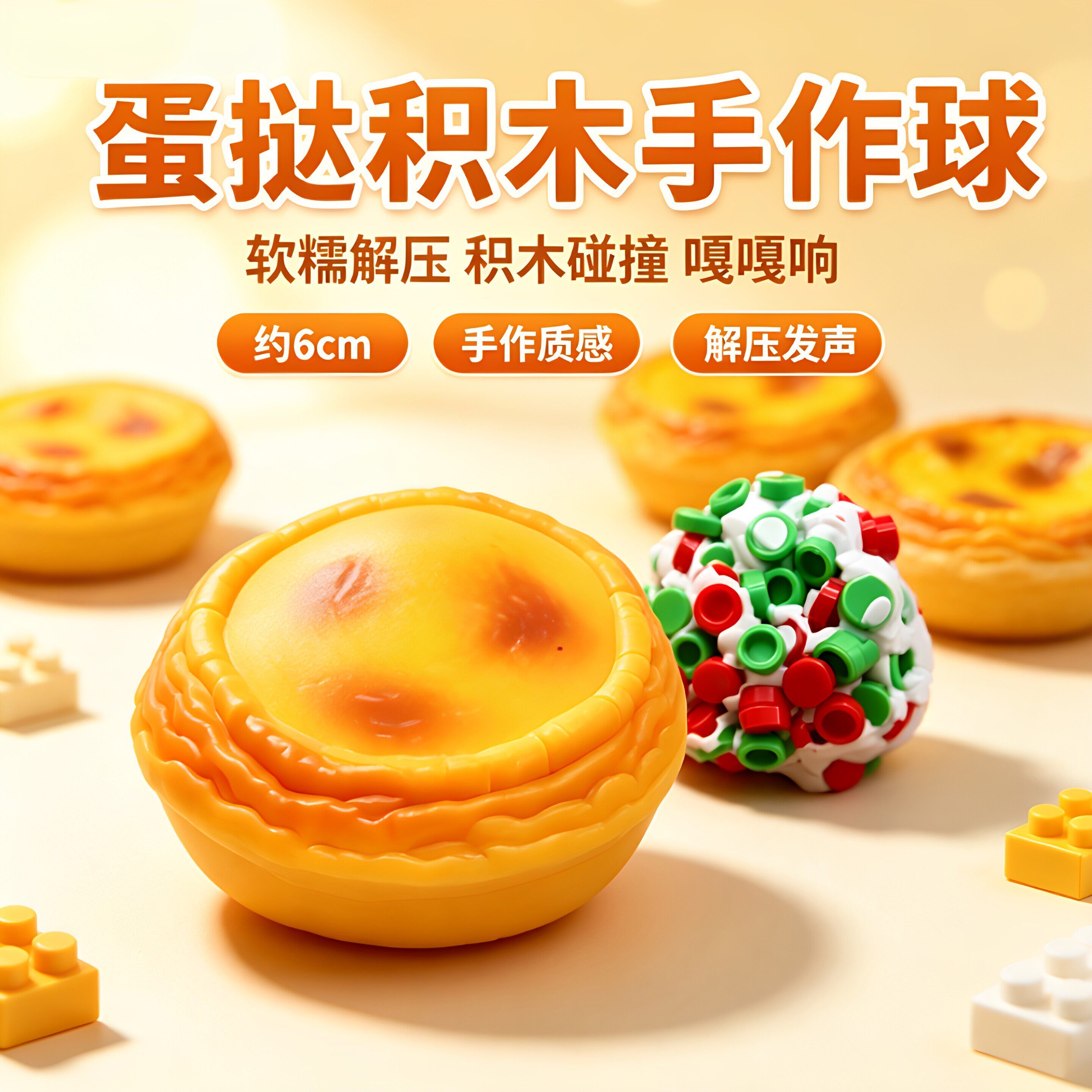 蛋挞积木手作球捏捏乐解压泄愤跨