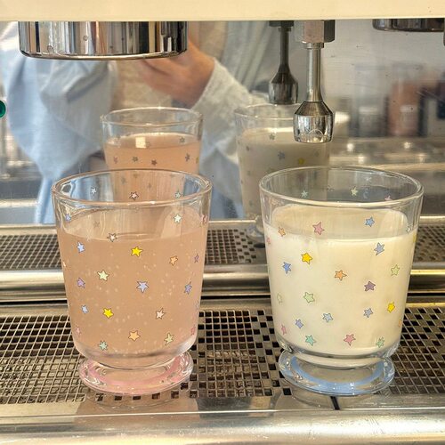 ins风星星矮脚杯玻璃水杯女生高颜值果汁杯家用饮料宿舍杯子