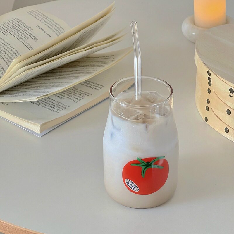 【赠送玻璃吸管】番茄水杯