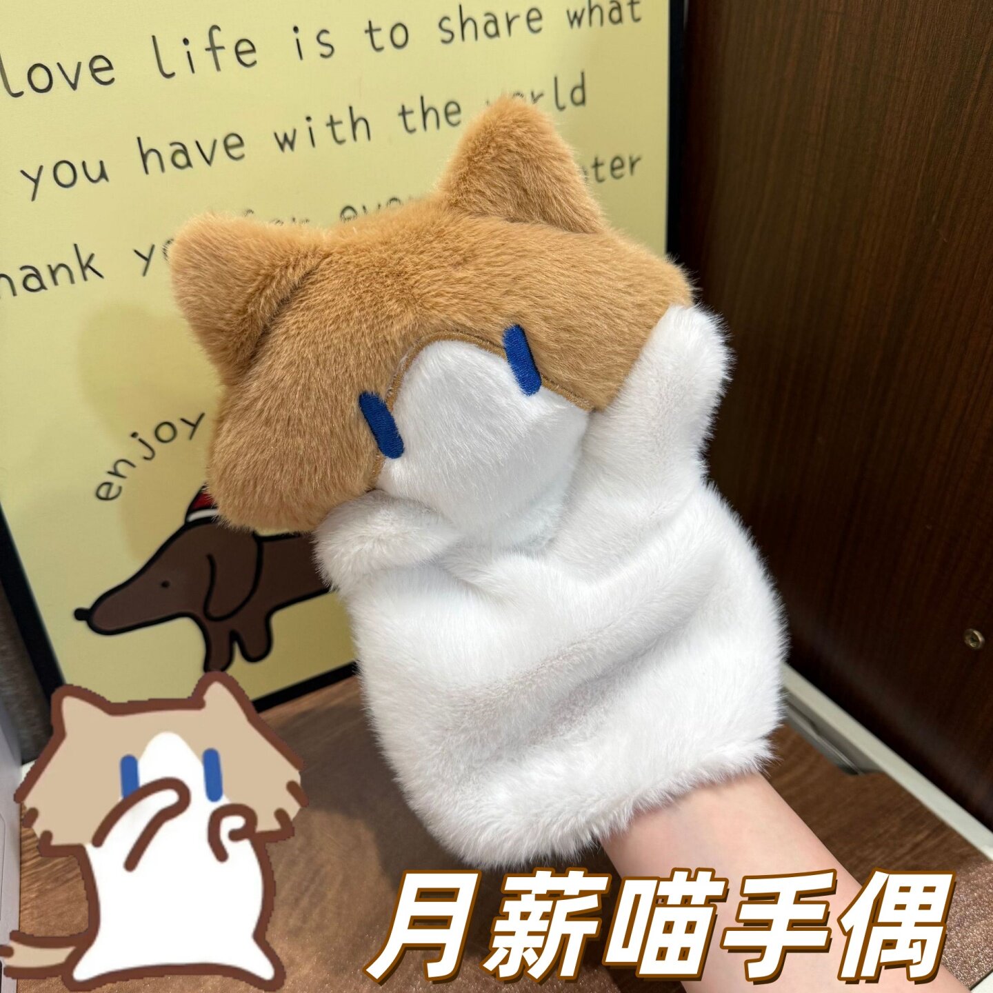 月薪喵可爱手偶毛绒解压玩具