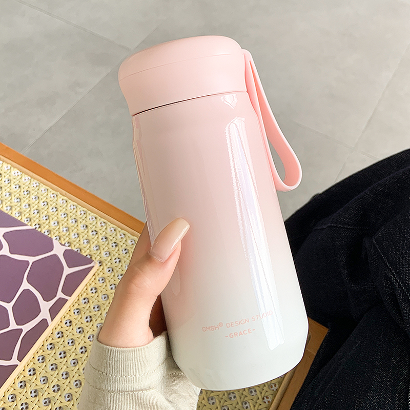 渐变保温杯女生简约小巧便携水杯女士新款2025高颜值泡茶316杯子