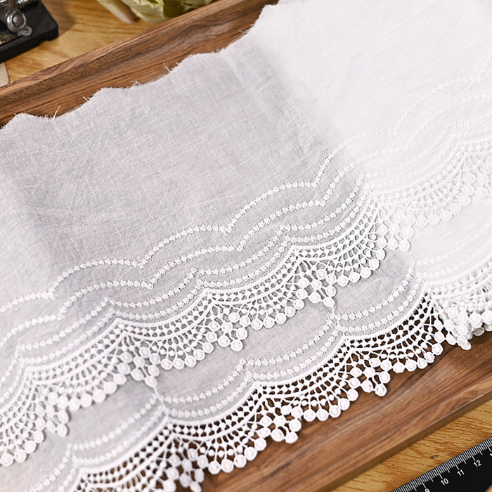 宽20cm 白色花边刺绣镂空纯棉花边窗帘服装花边手工DIY蕾丝布料,居家布艺,花边,淘宝优惠券,粉丝福利购,淘宝优惠卷