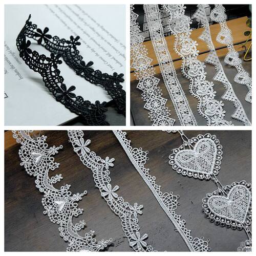 日版衣口发带水溶蕾丝裙摆装饰