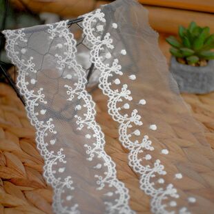 服装 小蝴蝶结网花DIY手工材料 辅料蕾丝花边刺绣 6cm时尚 优质