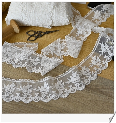 7cm宽优质软网刺绣蕾丝花边辅料