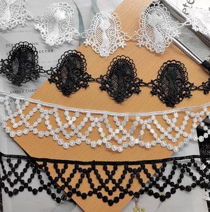 蕾丝水溶丝线刺绣花边洋装 日版 旗袍手帐裙摆花边 辅料 手工DIY服装