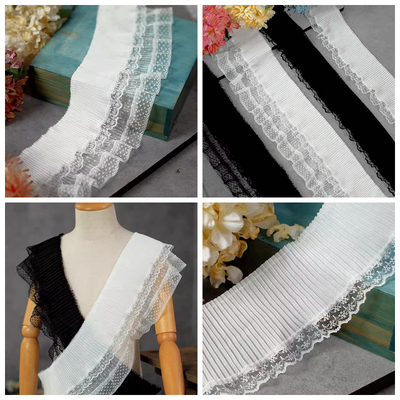 双层雪纺蕾丝网纱花边裙摆辅料