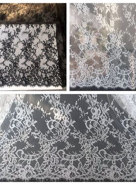 1.5米宽 3米 长出口睫毛蕾丝花边布料DIY婚纱连衣裙服装制衣面料