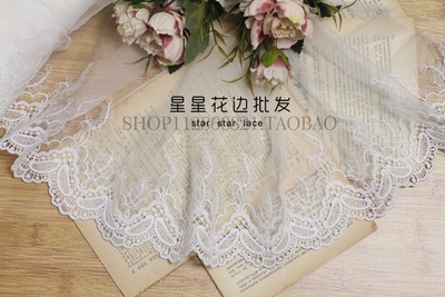 欧式出口蕾丝单边刺绣布料 服装diy服饰家居布艺装饰材料辅料lace