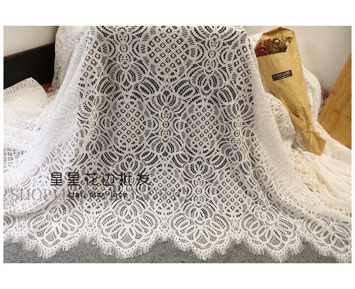 3米价走秀款重磅股线睫毛蕾丝花边布料DIY礼服连衣裙台布高档面料