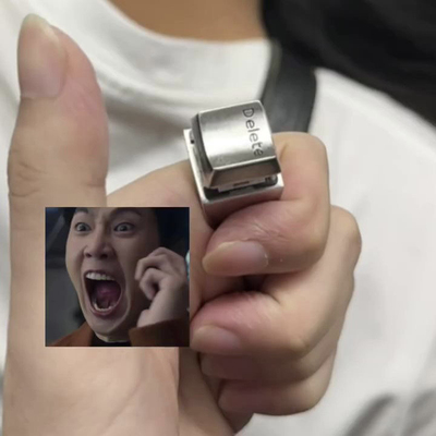 能一键删除不愉快的真机械键轴戒指Delete按键解压戒指