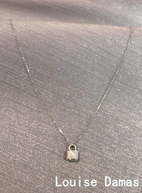 韩国代购Louise Damas贝母锁头S925银项链女士小众轻奢锁骨链