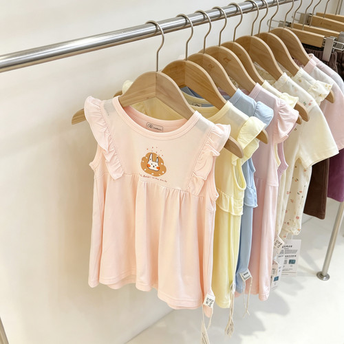 旺贝特女童夏季小飞袖兔子连衣裙