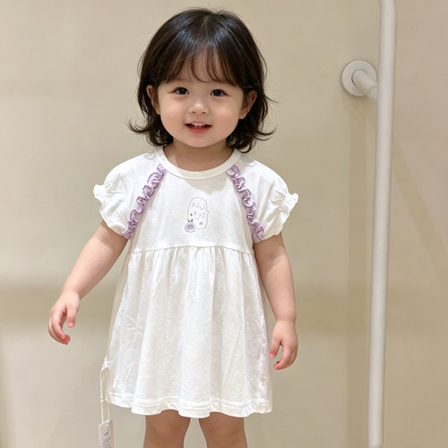 WBT女童夏季优雅花边公主裙