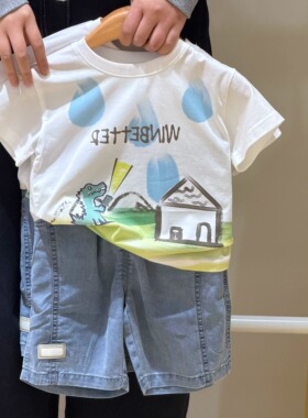 WBT旺贝特夏季男童卡通恐龙套装2件套休闲夏日童趣风