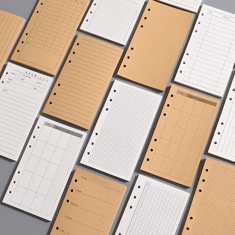 a6活页纸多功能日计划周计划记账本内芯可拆卸A6活页替换内芯