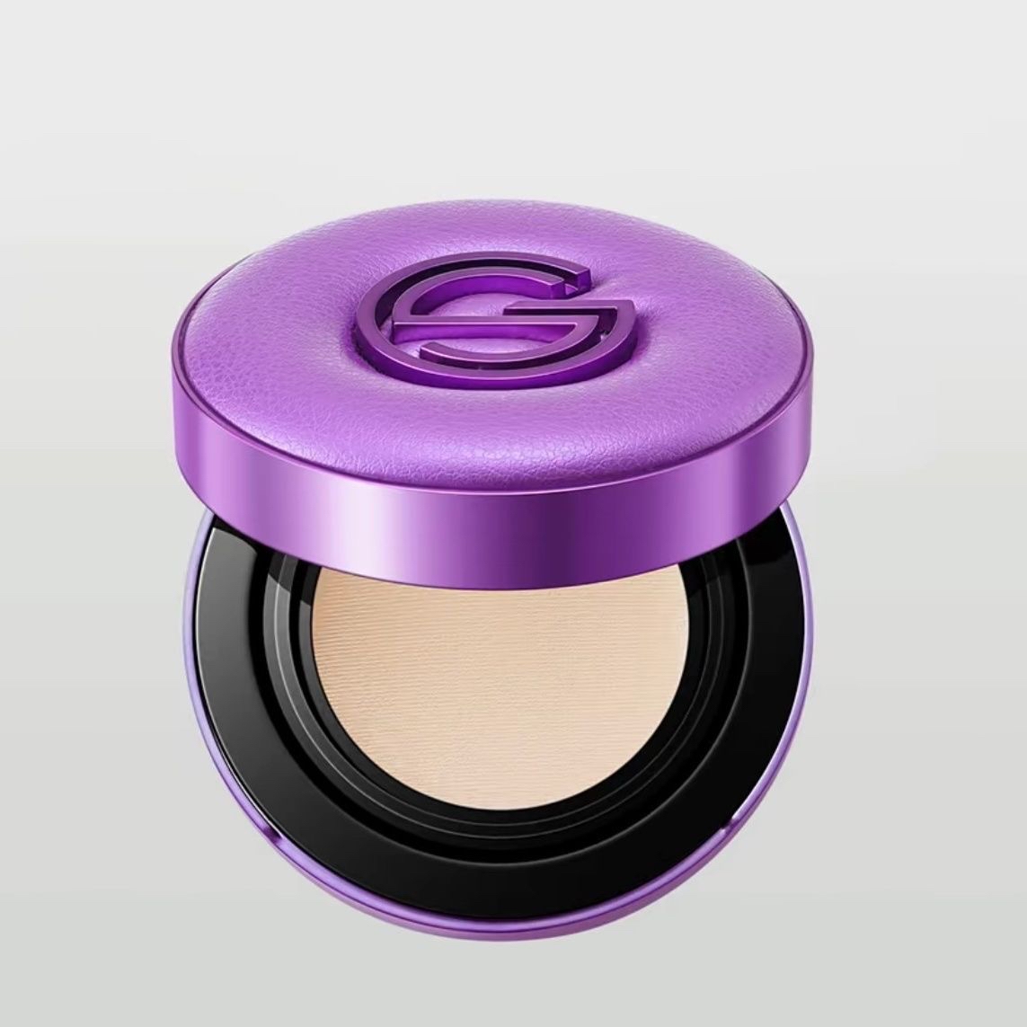 娇玛仕光电紫色气垫粉霜遮瑕不脱妆轻薄不卡粉保湿柔光刮码发货