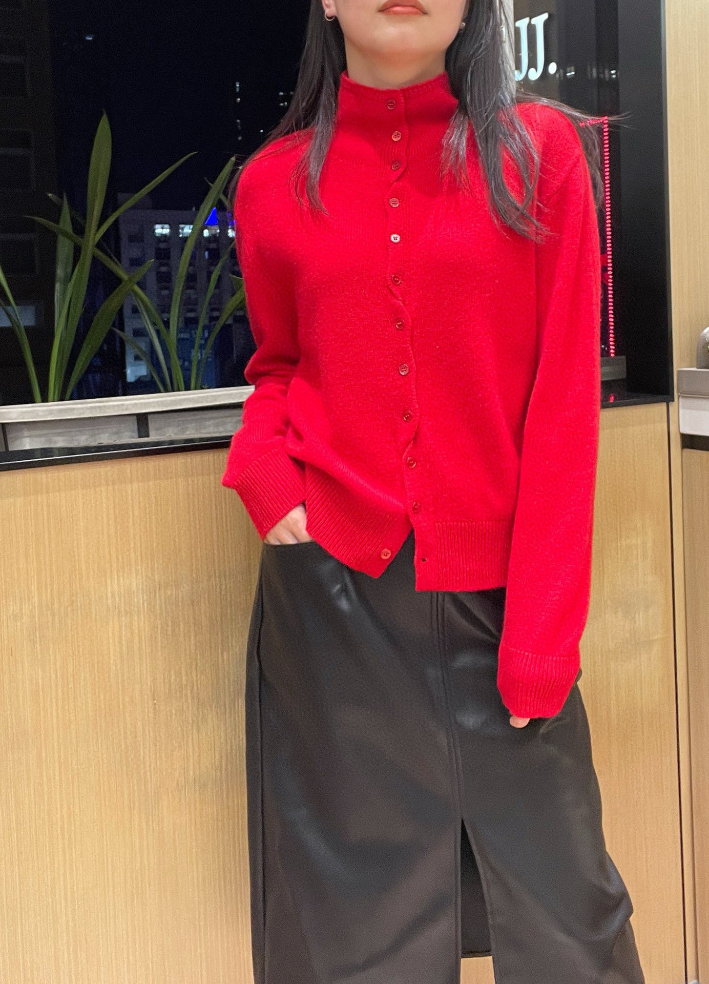2025秋冬新款女装时尚休闲百搭圆领长袖羊毛山羊绒针织开衫